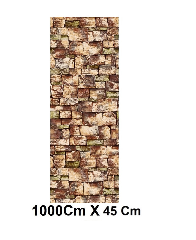 Tapet Autoadeziv Cu aspect de piatra naturala10 Metri x45 cm -Rezistent la Apa-Spalare usoara