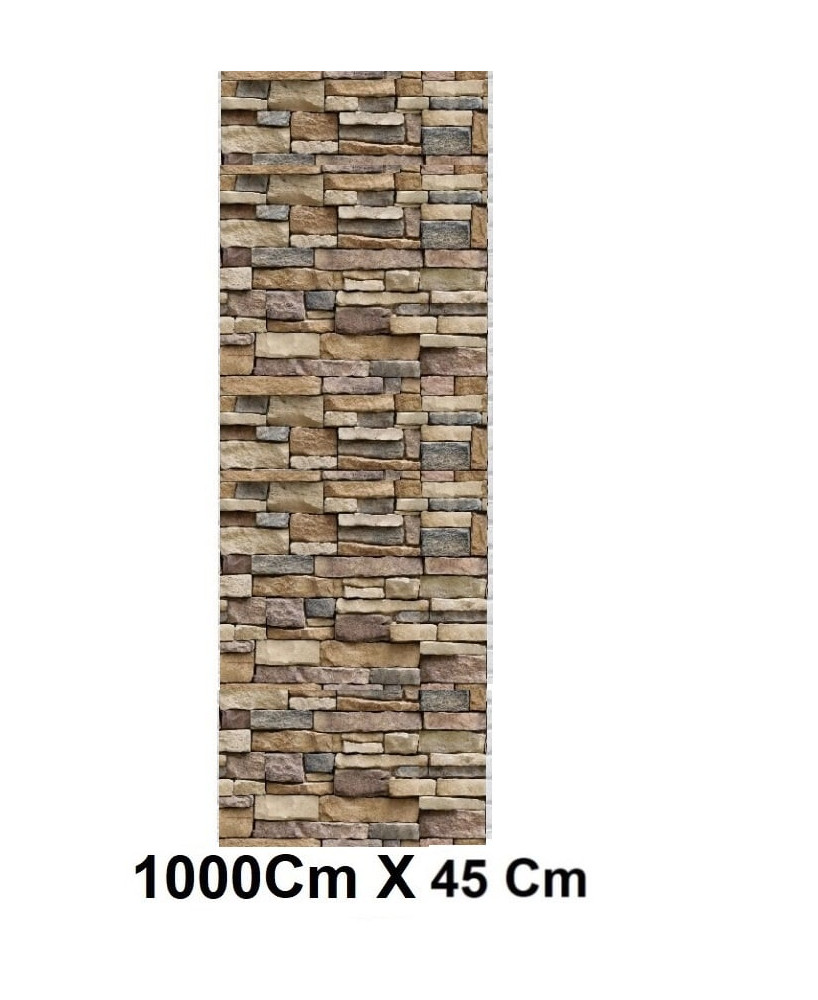 Tapet Autoadeziv Din PVC Cu aspect de piatra naturala 10 Metri x45 cm -Rezistent la Apa-Spalare usoara