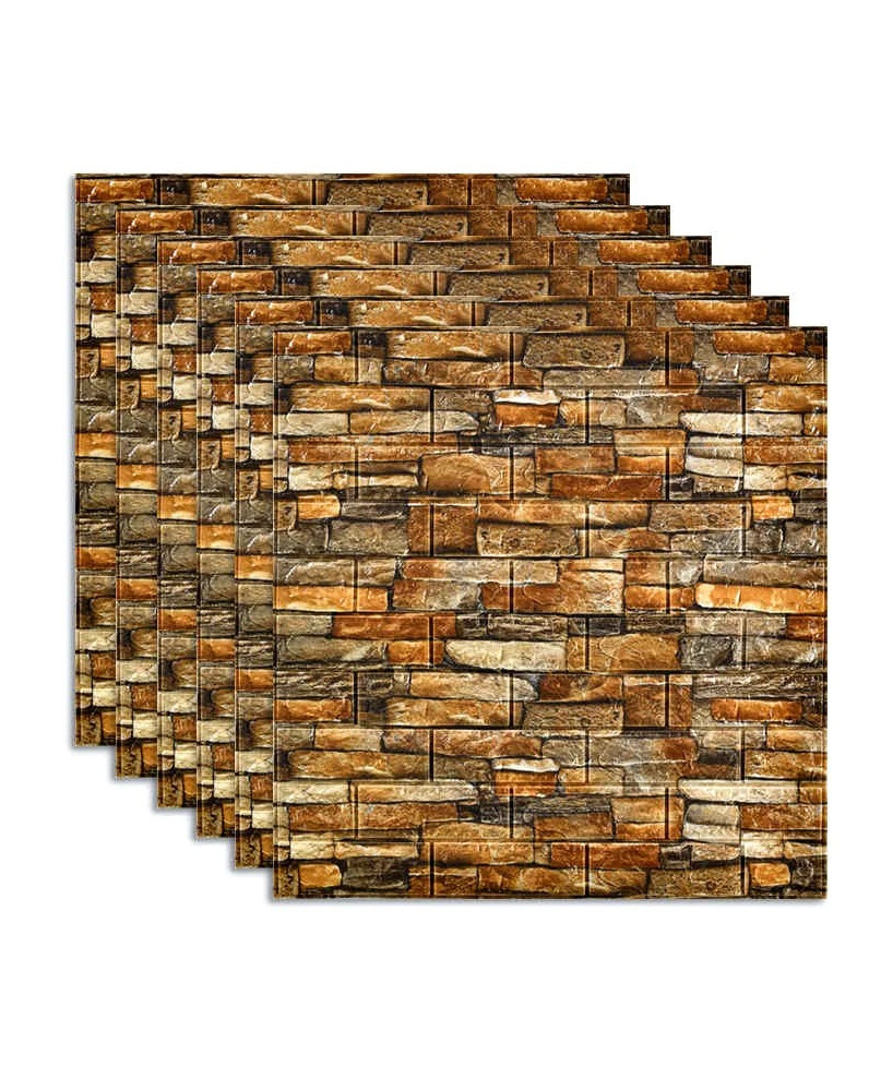 Set 10 Panou de perete 3D Autoadeziv Din Spuma Moale 77x70 cm